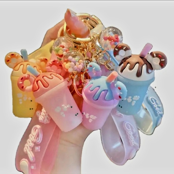 Mickey Minnie Mouse Ears ice cream milkshake key chain - Picture 8 of 8